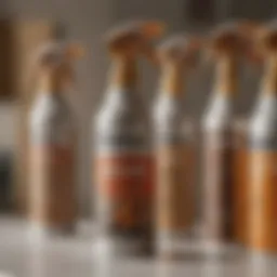 Visual representation of various types of over the counter termite sprays available on the market