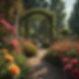 A healthy rose garden showcasing vibrant blooms and lush greenery.