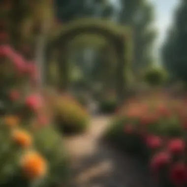 Vibrant Rose Garden A healthy rose garden showcasing vibrant blooms and lush greenery.