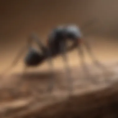 Close-up of a carpenter ant on wood