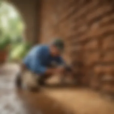 An image depicting a pest control expert assessing a property for termite issues.