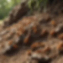 Illustration of termite colonies in their natural habitat