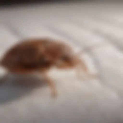 Close-up of a bed bug on a mattress