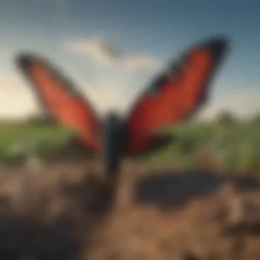 Overview of a crop field affected by spotted lanternfly infestation