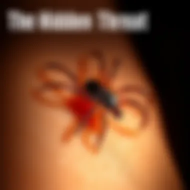 The Hidden Threat of Ticks An illustration of a tick on a human skin