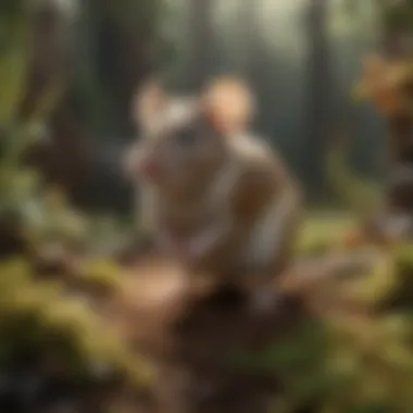 Mouse in Habitat: A Study of Odors and Environment Illustration of a mouse in its natural habitat