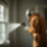 Spray Foam Application in Home Spray foam application in a residential setting