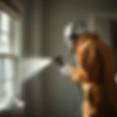 Spray Foam Application in Home Spray foam application in a residential setting