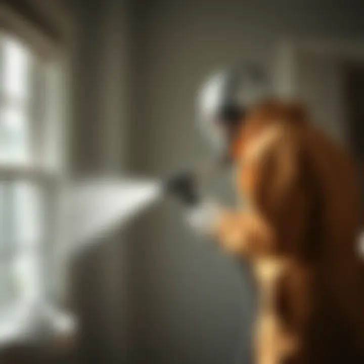 Spray Foam Application in Home Spray foam application in a residential setting